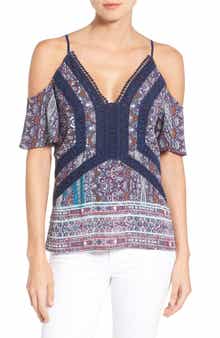 Chelsea28 Cold Shoulder Flutter Sleeve Top