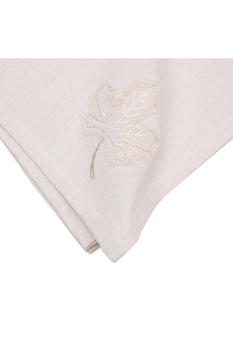 Neutral Maple Leaves Napkin, Alternate, color, White