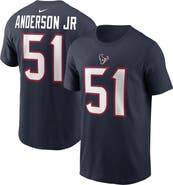 Nike Men's Nike Will Anderson Jr. Navy Houston Texans 2023 NFL Draft First Round Pick Player Name & Number T-Shirt