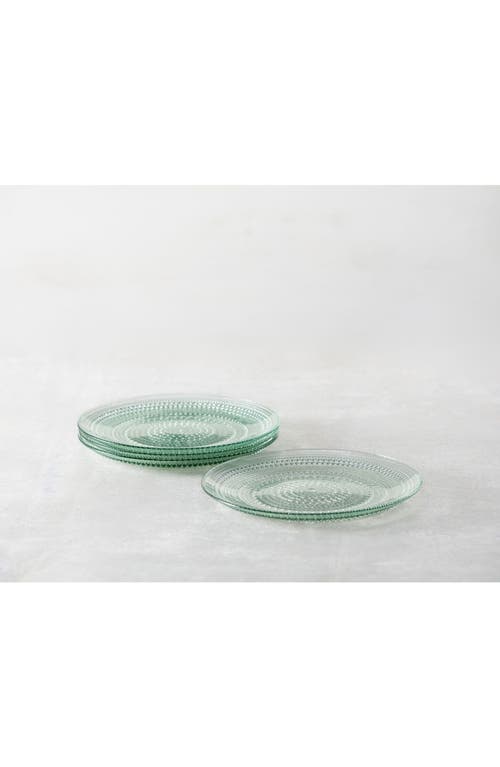 Fortessa Set Of 4 Jupiter Glass Green Salad Plates In Sage