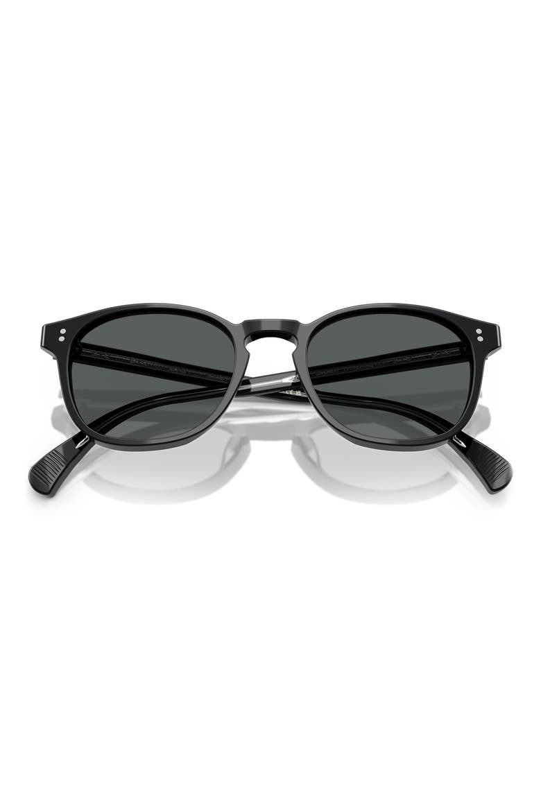 51mm Polarized Round Sunglasses, Alternate, color, BLACK / MIDNIGHT EXPRESS POLAR
