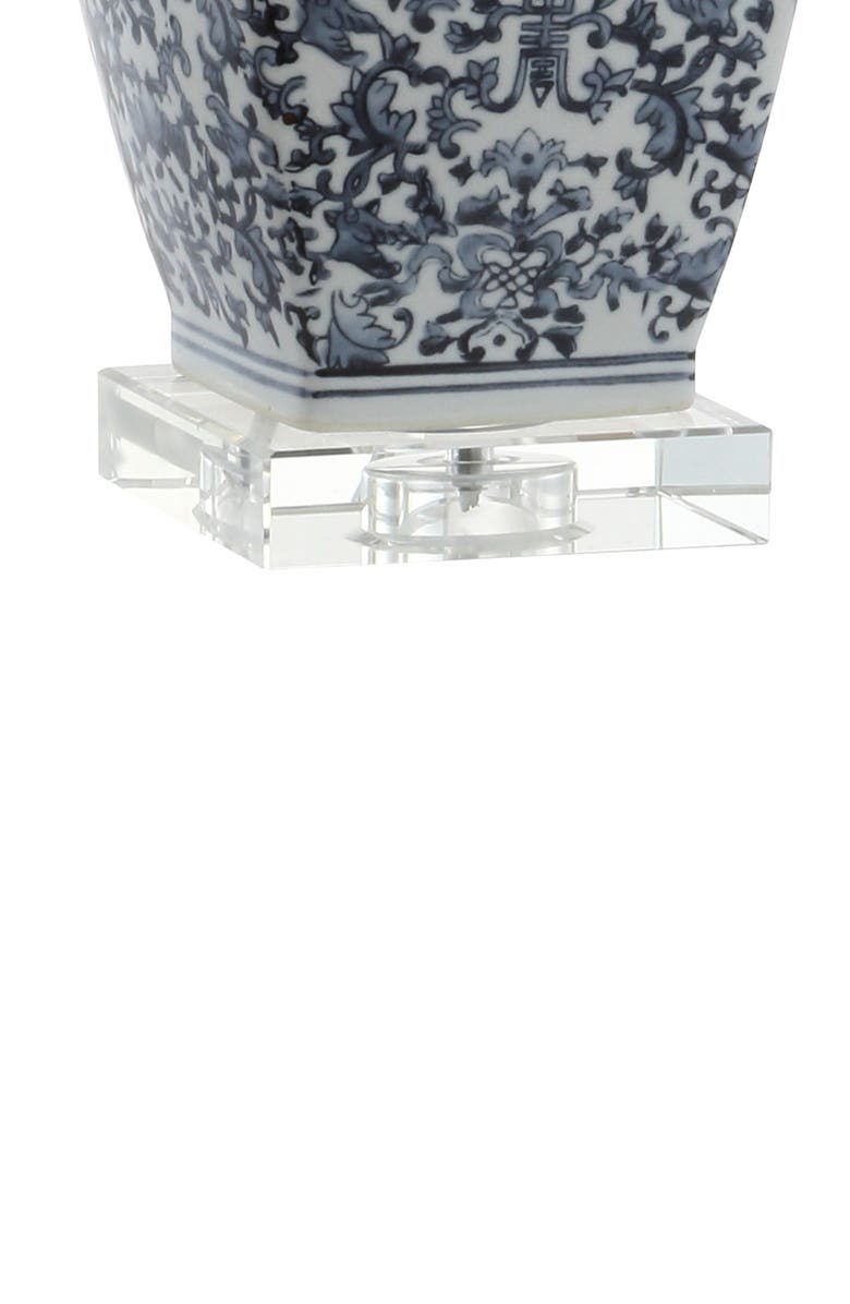 JONATHAN Y May 28" Ceramic/Crystal LED Table Lamp, Blue/White, Alternate, color, Blue/White