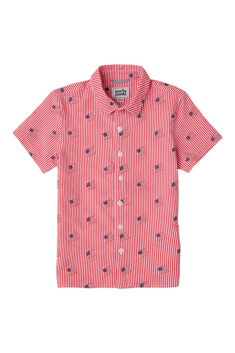 Old Glory Weekender Seersucker Shirt, Main, color, RED