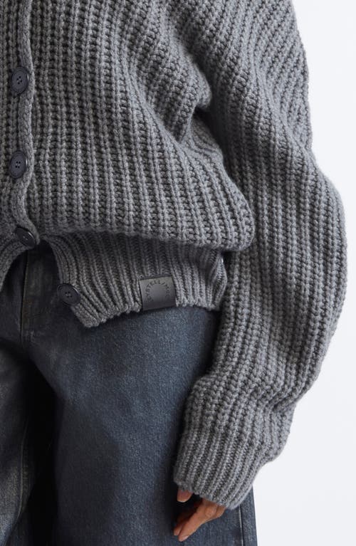 Stella Mccartney Hooded Ribbed Recycled-cashmere And Wool-blend Cardigan In Blue