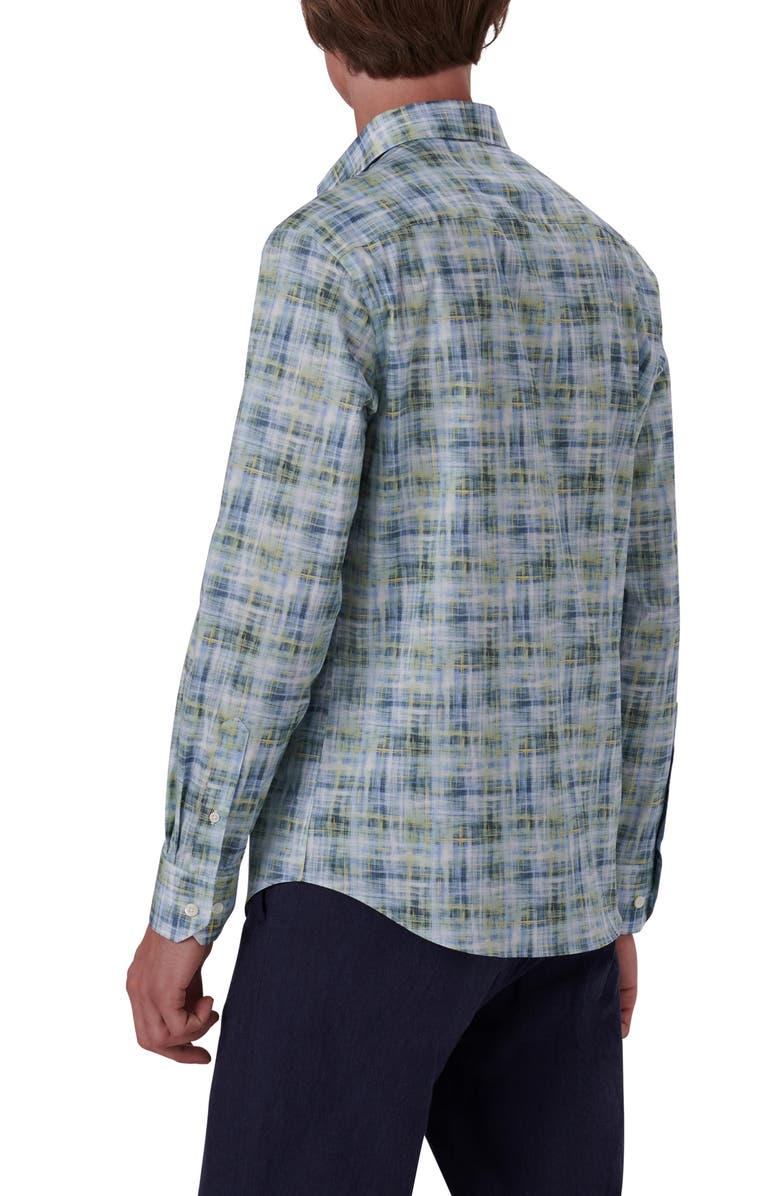 Bugatchi Shaped Fit Print Stretch Cotton Button-Up Shirt, Alternate, color, 