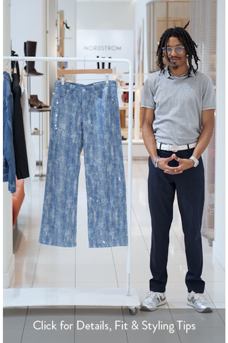 Adria Sequin Wide Leg Jeans video