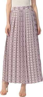 Kimi & Kai Women's Print Box Pleat Maxi Skirt