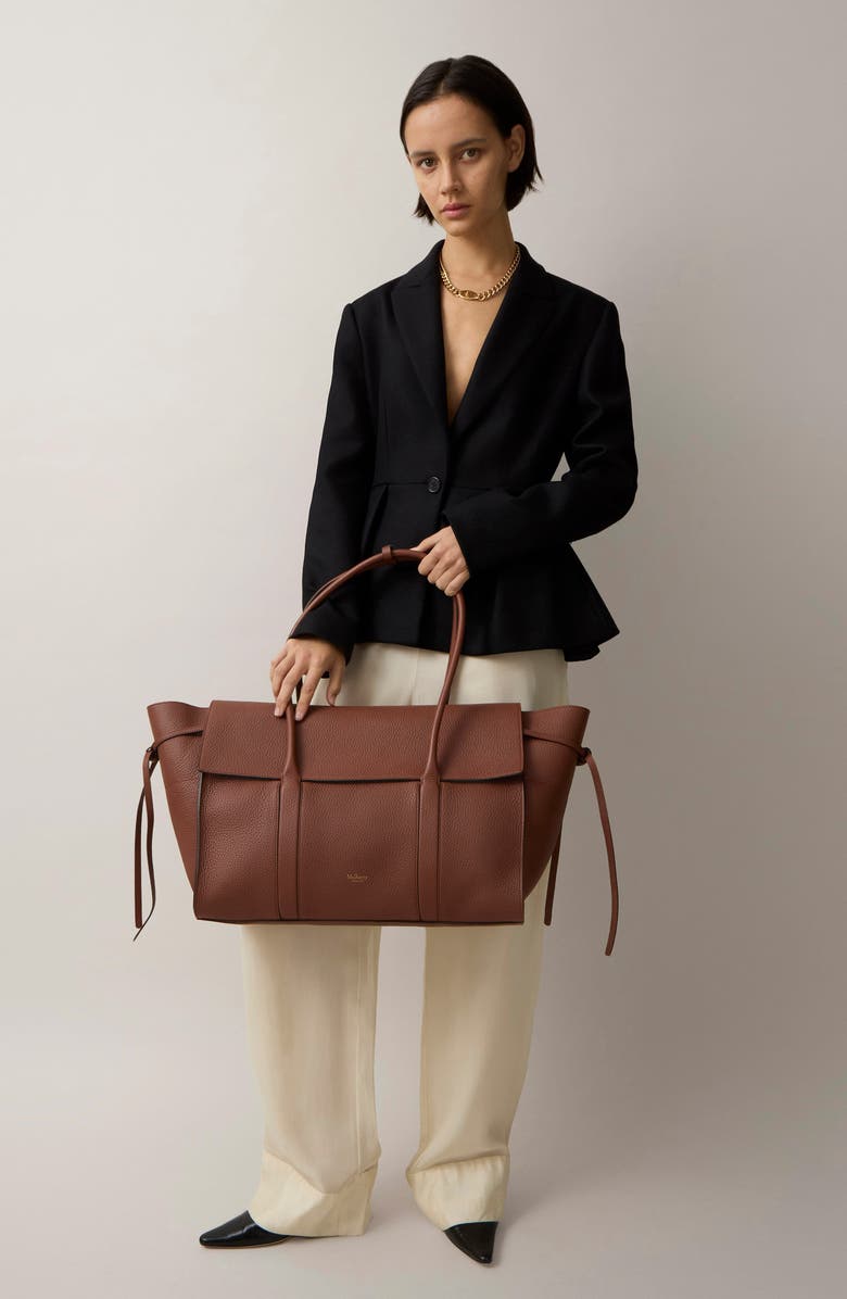 Mulberry Large Soft Bayswater Leather Satchel, Alternate, color, Bright Oak