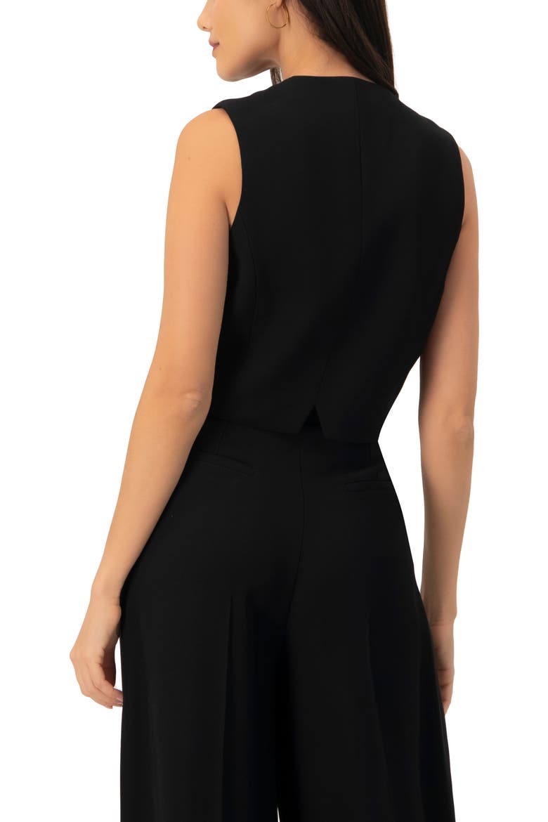 Tailored Sleeveless Vest with Button Closure, Alternate, color, Black