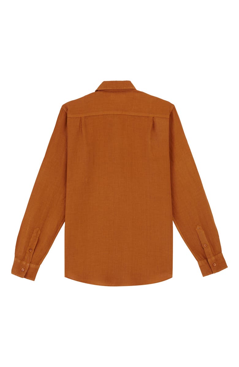 Vilebrequin Men's Solid Linen Shirt, Alternate, color, Caramel