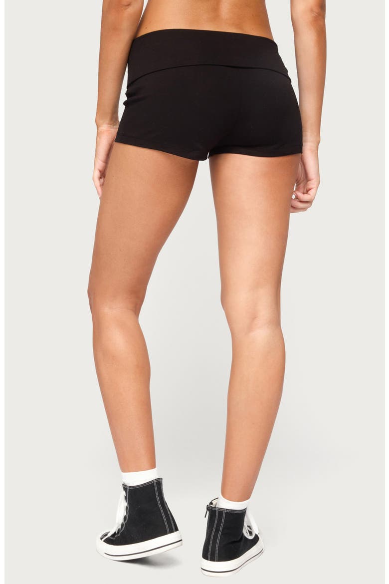 Marleaux Foldover Shorts, Alternate, color, BLACK
