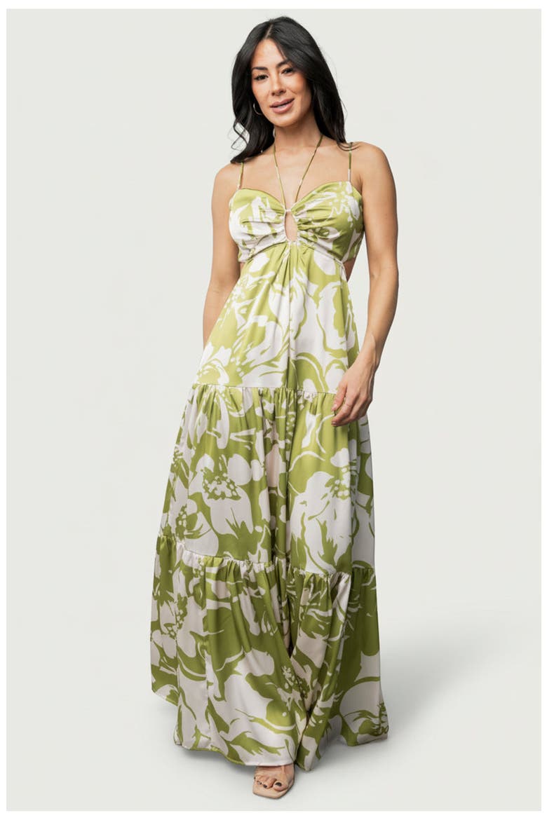 Querida Maxi Dress, Main, color, Green Floral