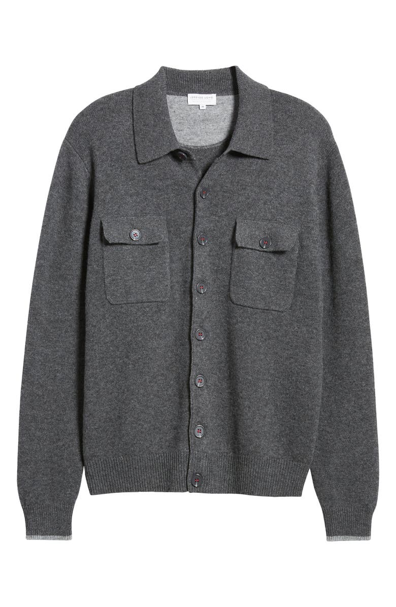 Lorenzo Uomo Merino Wool & Cashmere Cardigan, Alternate, color, Charcoal