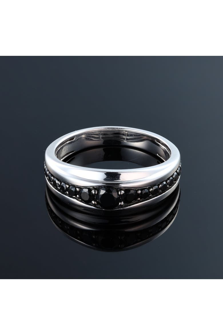 Ren 1CT Diagonal Black Spinel Ring 925 Silver, Alternate, color, Sterling Silver