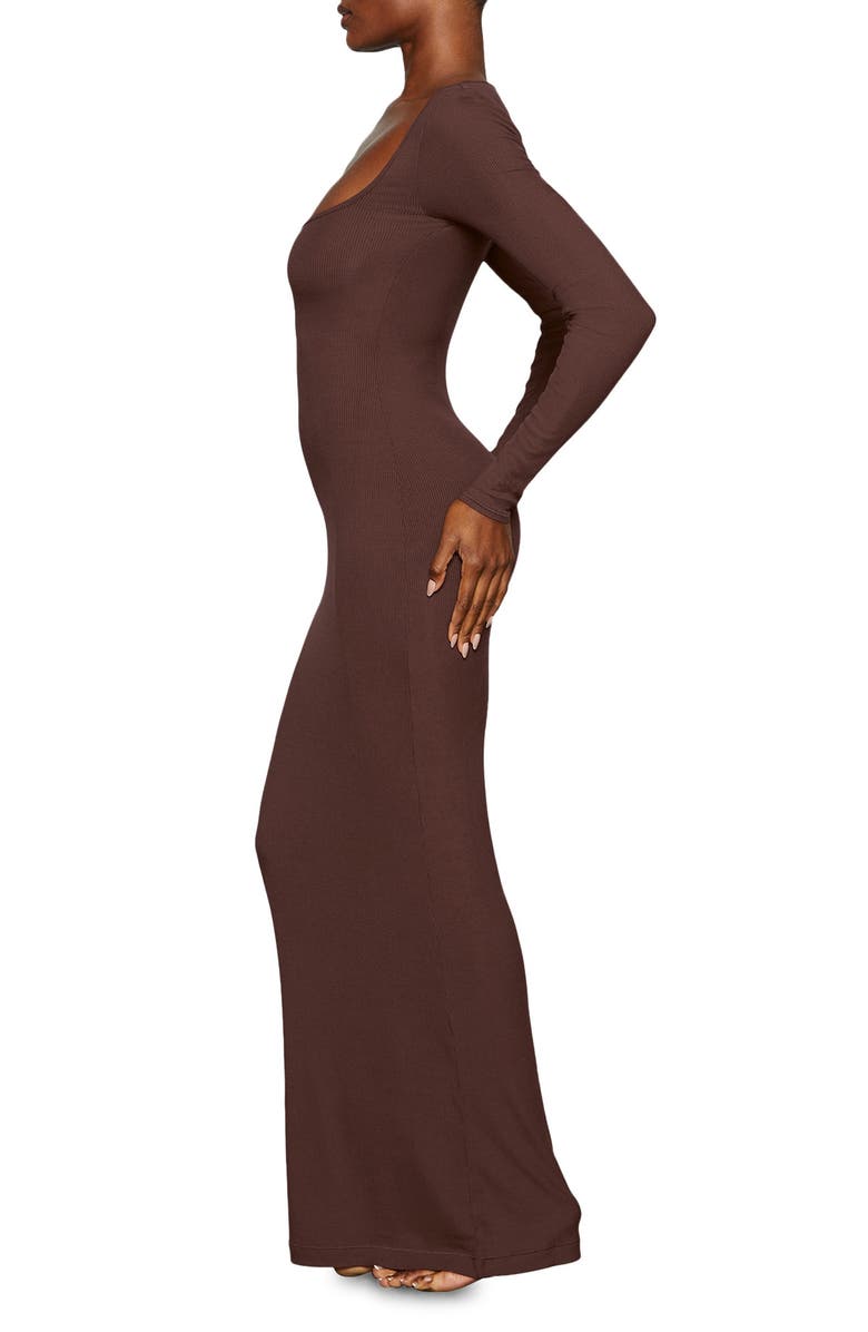 SKIMS Soft Lounge Long Sleeve Dress, Alternate, color, Cocoa