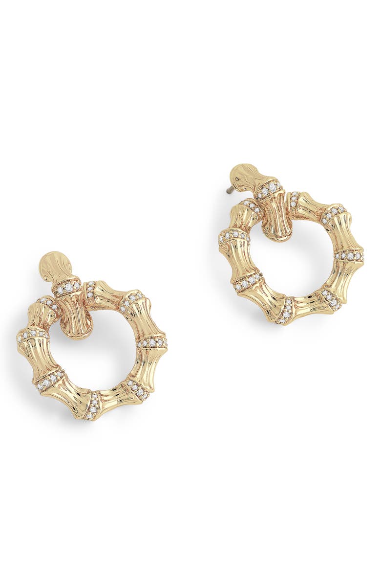 Anabel Aram Jewelry Bamboo Double Hoop Earrings, Main, color, Gold