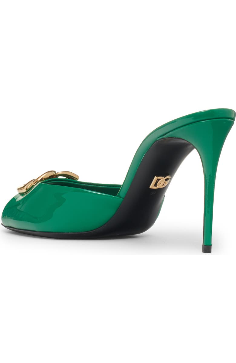 Dolce&Gabbana DG Logo Patent Slide Sandal, Alternate, color,