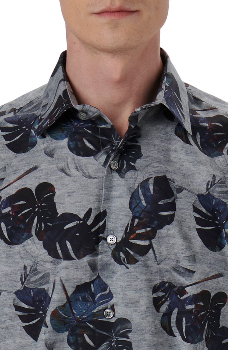 Bugatchi Julian Shaped Fit Print Button-Up Shirt, Alternate, color,