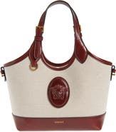Versace Small La Medusa Canvas & Leather Tote