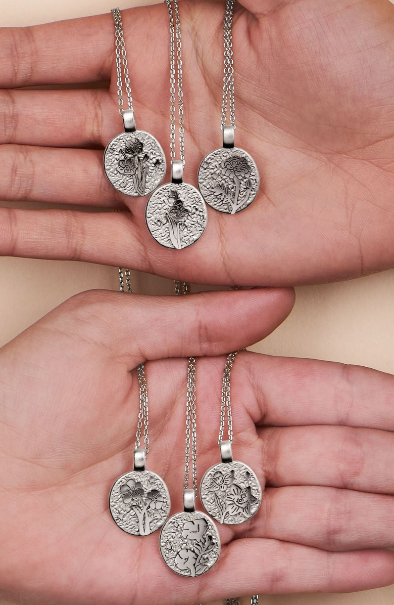 Little Sky Stone Silver Birth Flower Necklace, Alternate, color, Lily Of The Valley