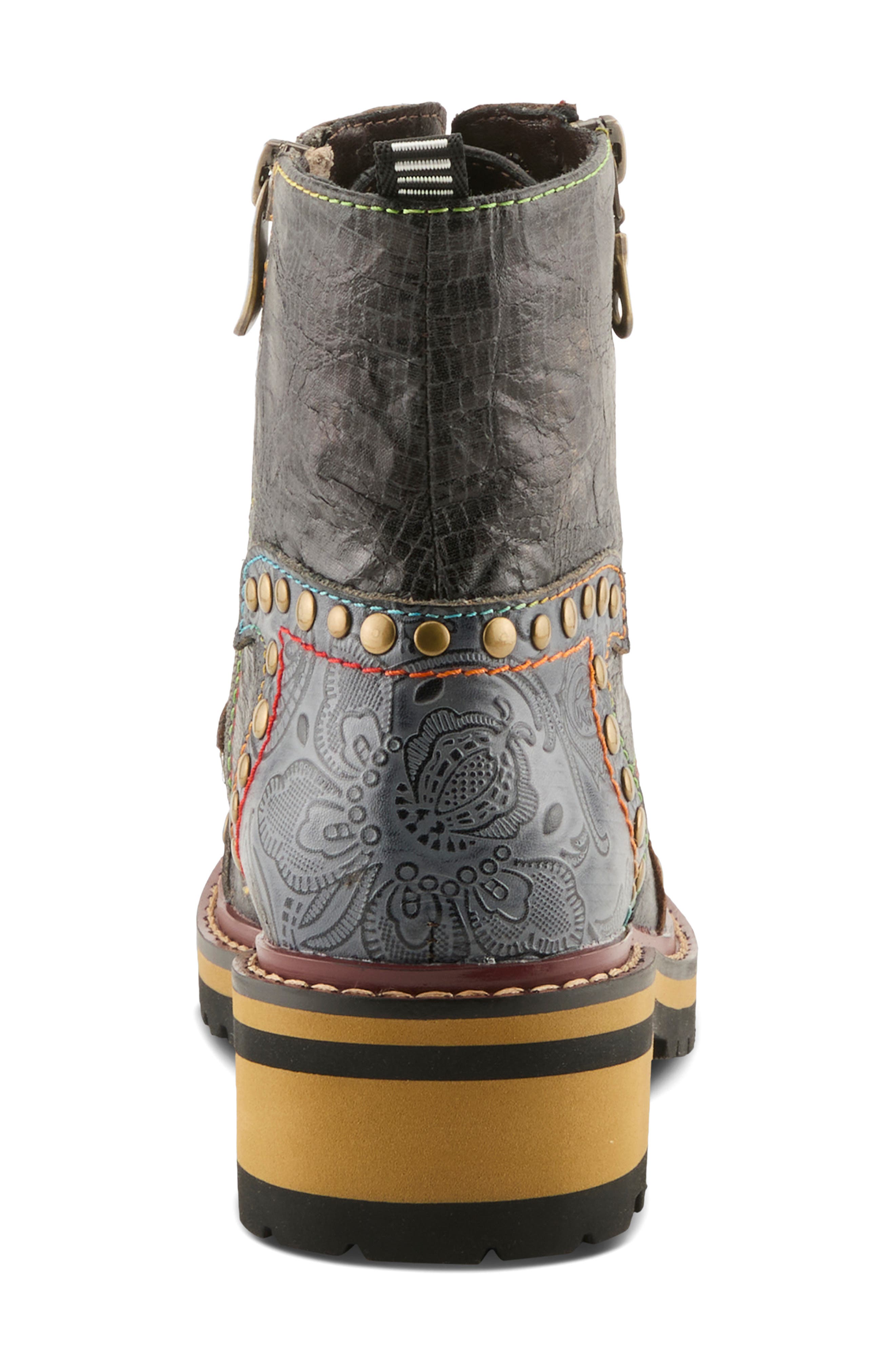 L'Artiste by Spring Step Roselia Lace-Up Boot, Alternate, color, Slate Multi