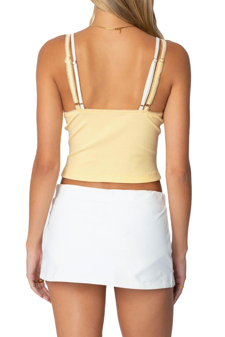 Lacy Layered Crop Camisole, Alternate, color, YELLOW