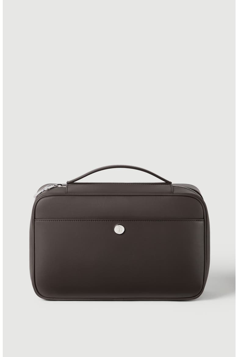 Calfskin beauty case, Alternate, color, Chocolate