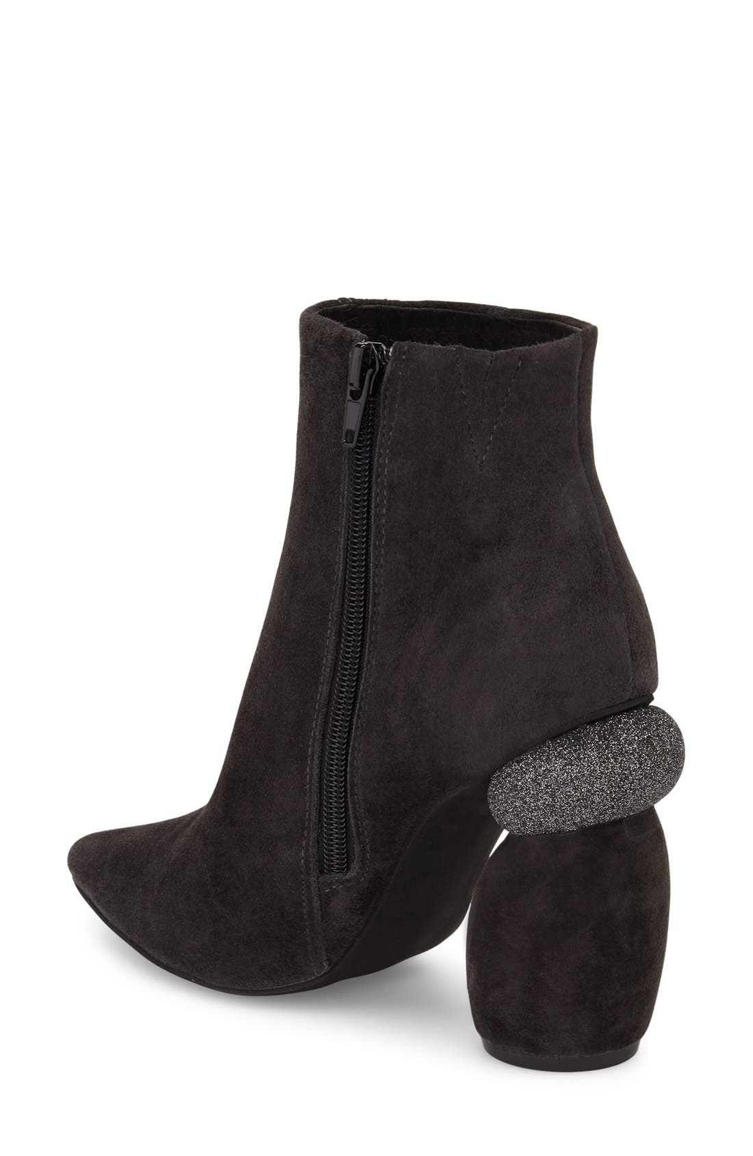 Sarcosa Bootie, Alternate, color, GREY SUEDE/ SILVER GLITTER