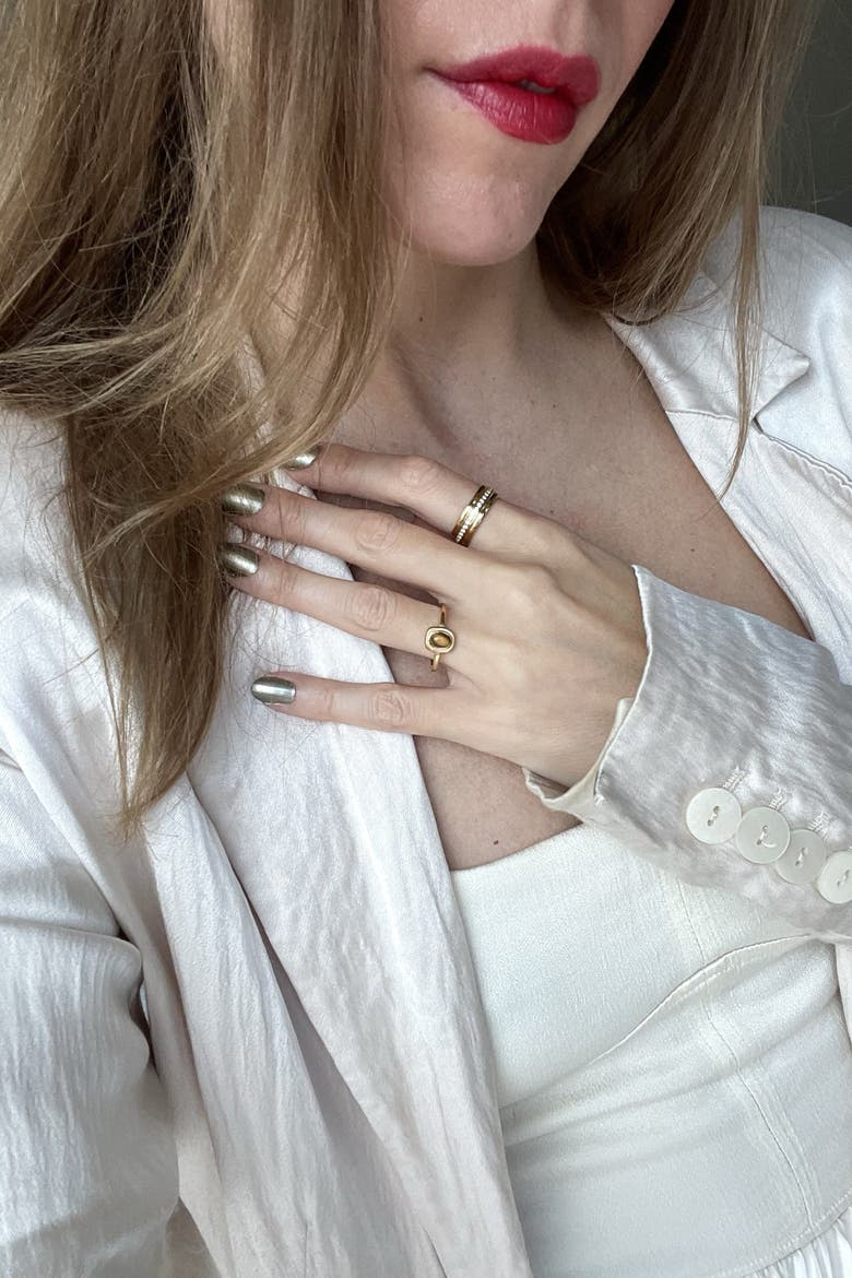Minimal Tiger's Eye Ring, Alternate, color, Gold With Tiger's Eye
