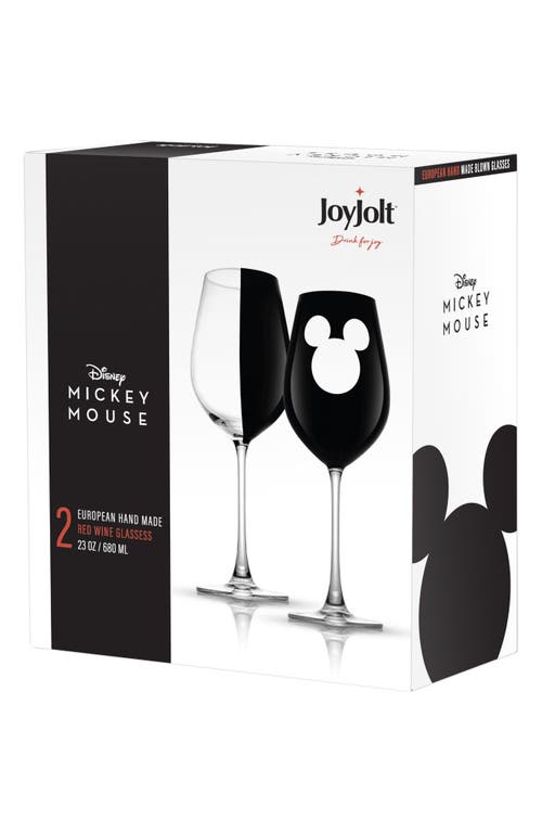 Joyjolt Set Of 2 Disney® Red Wine Glass In Black