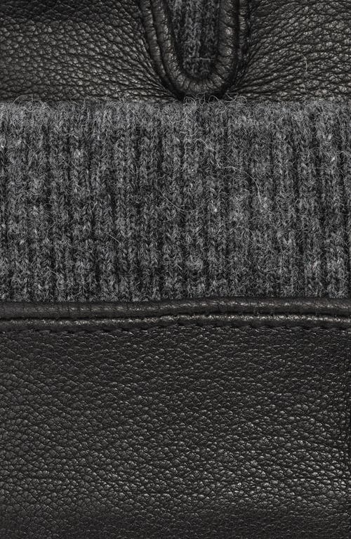 Faherty Mixed Media Leather Gloves In Black