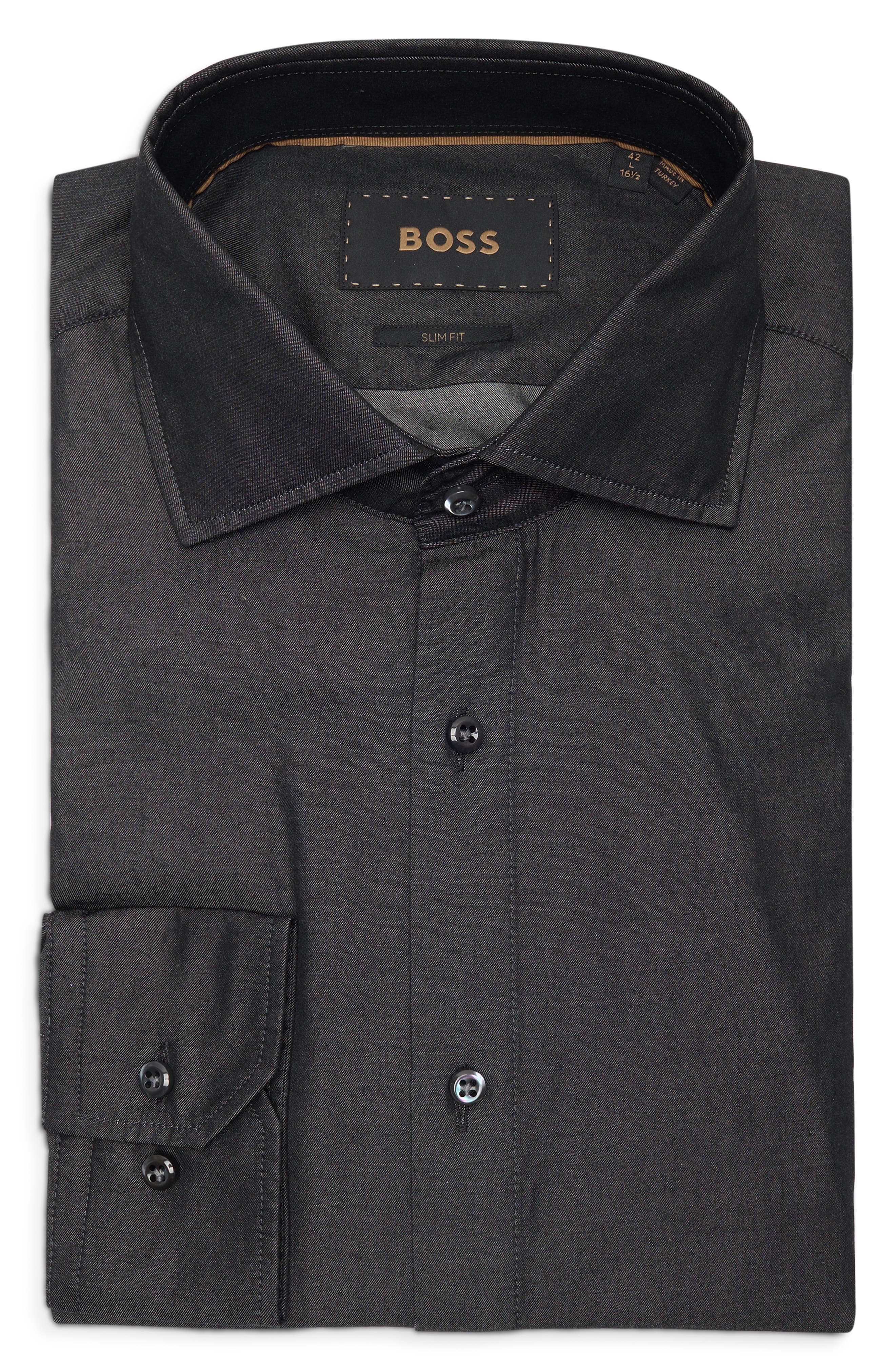 BOSS Hays Slim Fit Cotton Dress Shirt