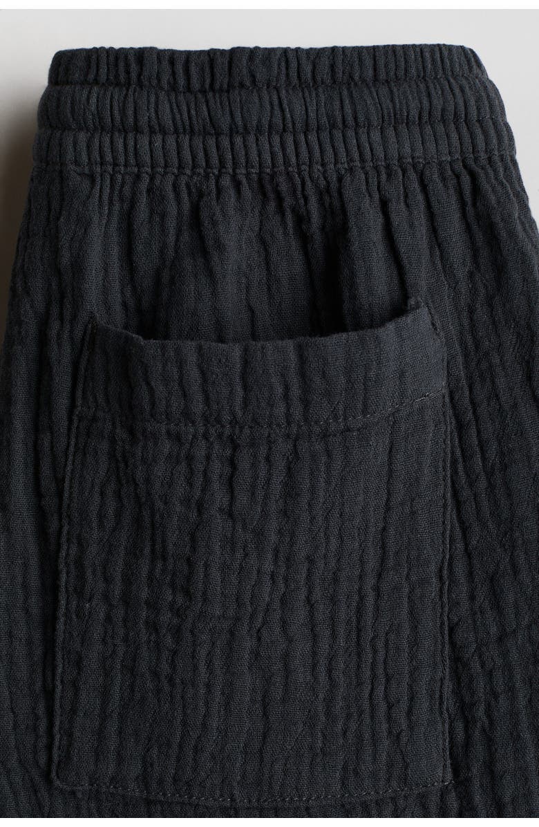 H&M 2-piece Cotton Muslin Henley Set, Alternate, color, Dark Gray