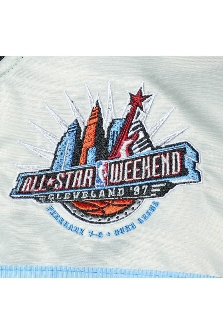Men's Mitchell & Ness Black Big & Tall Hardwood Classics 1997 NBA All-Star Game Heavyweight Satin Full-Snap Jacket, Alternate, color, Black