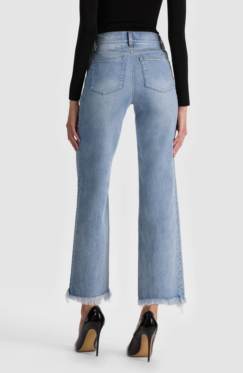 Alice + Olivia Fierce Raw Hem Slim Straight Leg Jeans, Alternate, color, Erika Wash