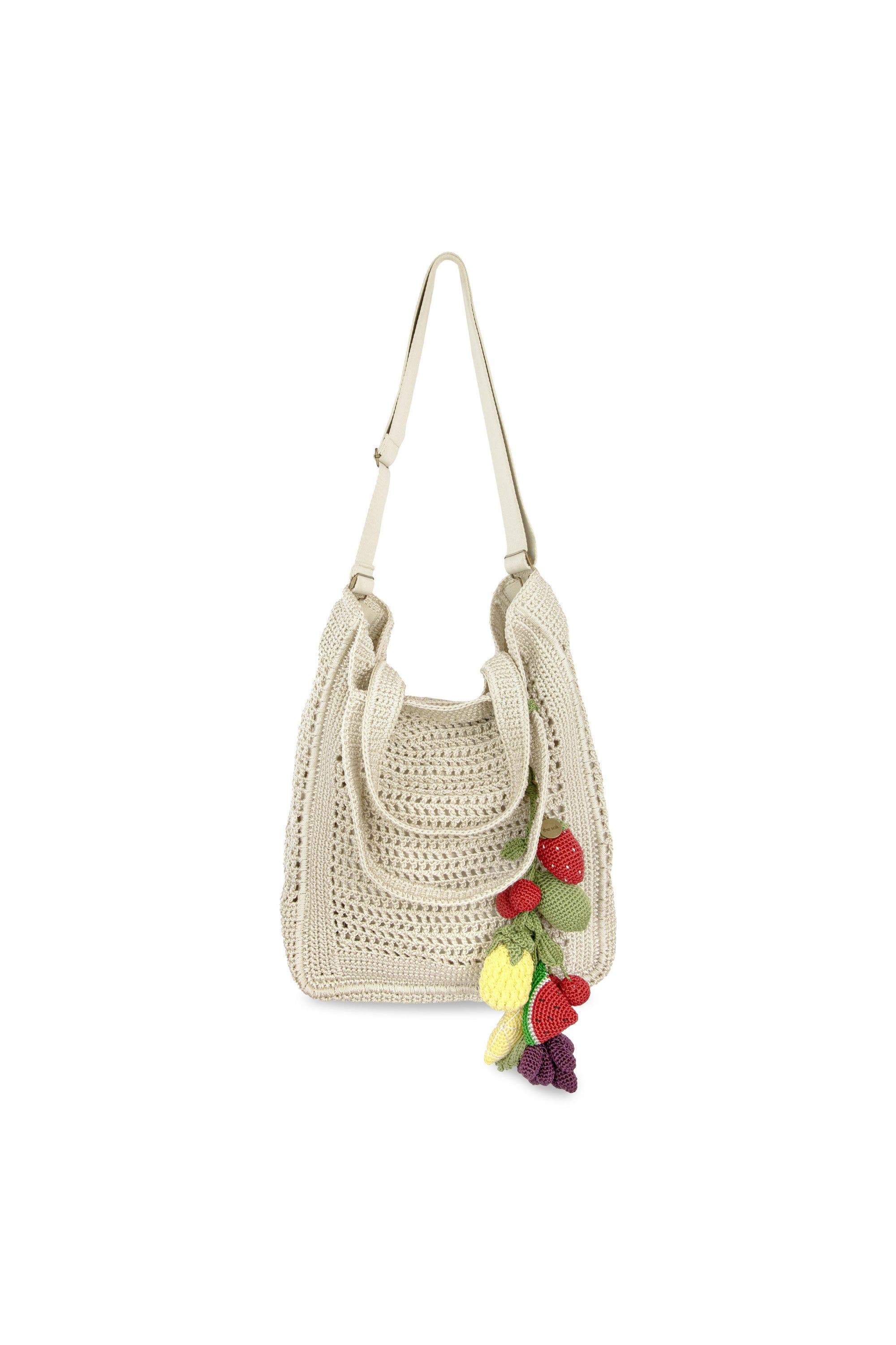 Lanie Market Tote Hand Crochet Bag, Alternate, color, Natural Fruit