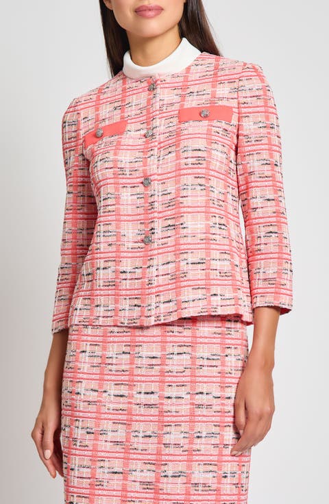 Plaid Knit Jacket