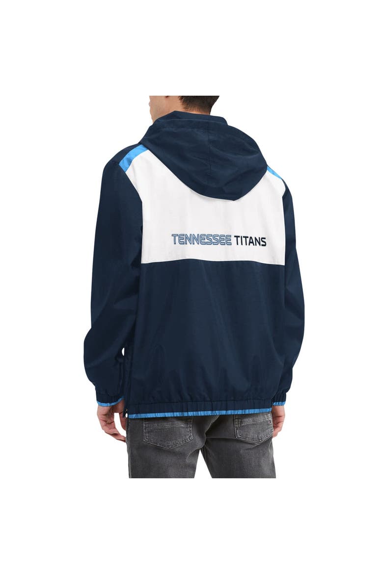 Men's Tommy Hilfiger Navy/White Tennessee Titans Carter Half-Zip Hooded Top, Alternate, color, Navy