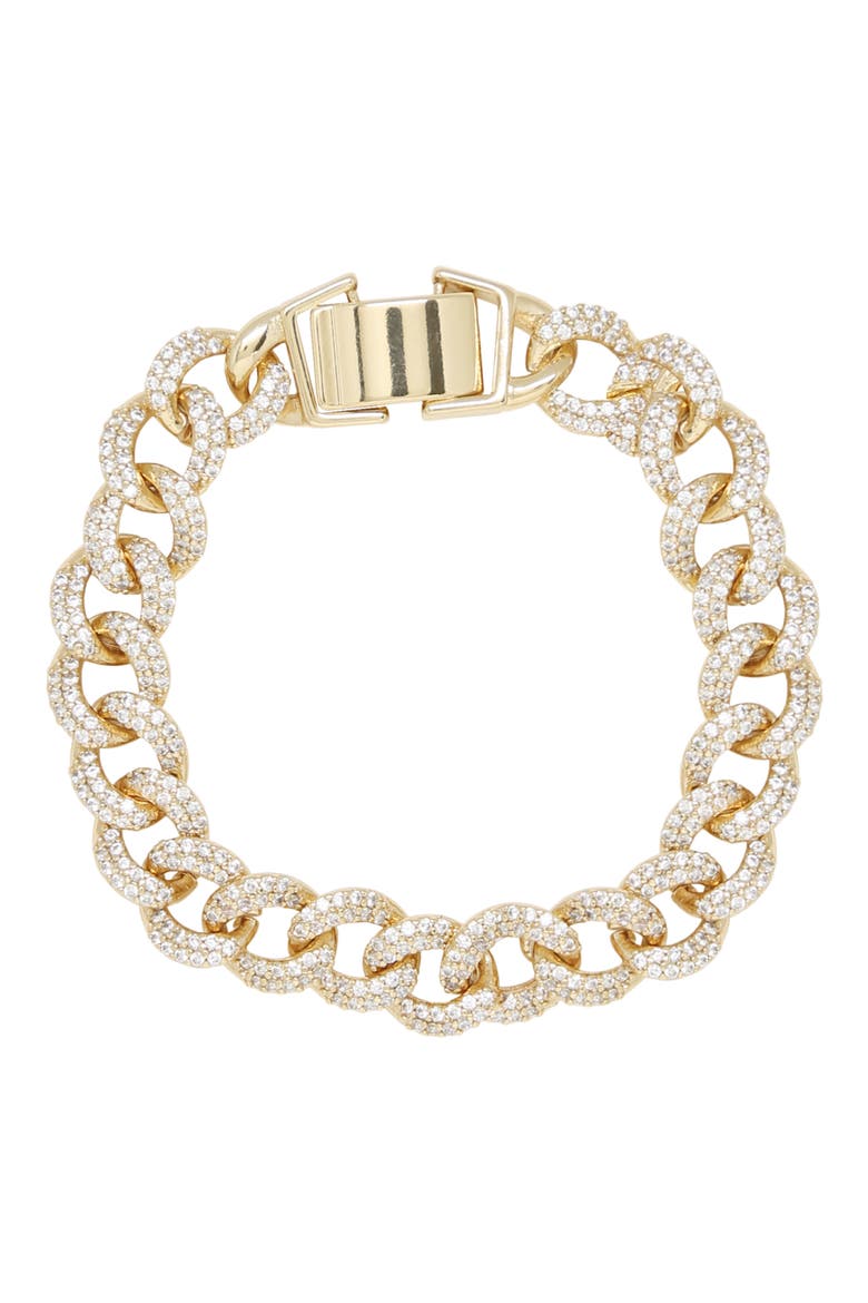Crystal Chain Bracelet, Main, color, GOLD