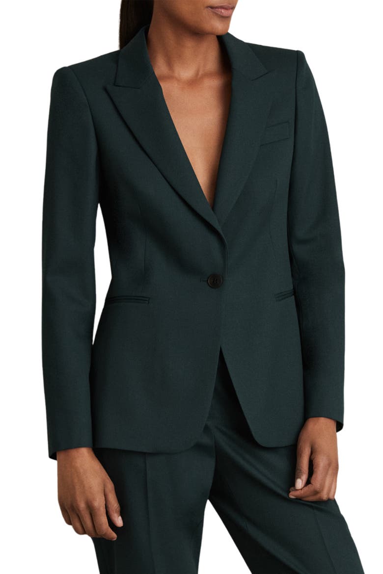 Jade Wool Blend Jacket, Main, color, GREEN