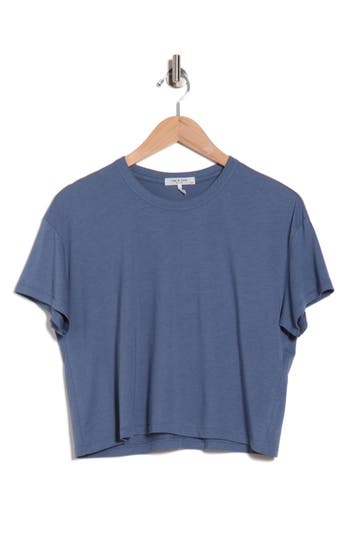 Rag & Bone Mai Boxy Crop T-shirt In Blue