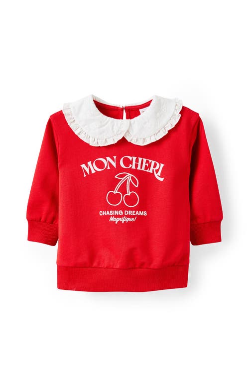Cotton On Kids Claire Broderie Collar Top in Varsity Red Mon Cheri  product