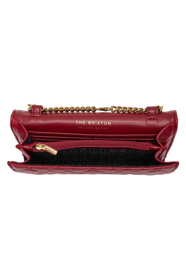 Brixton Leather Wallet on a Chain, Main, color, WINE