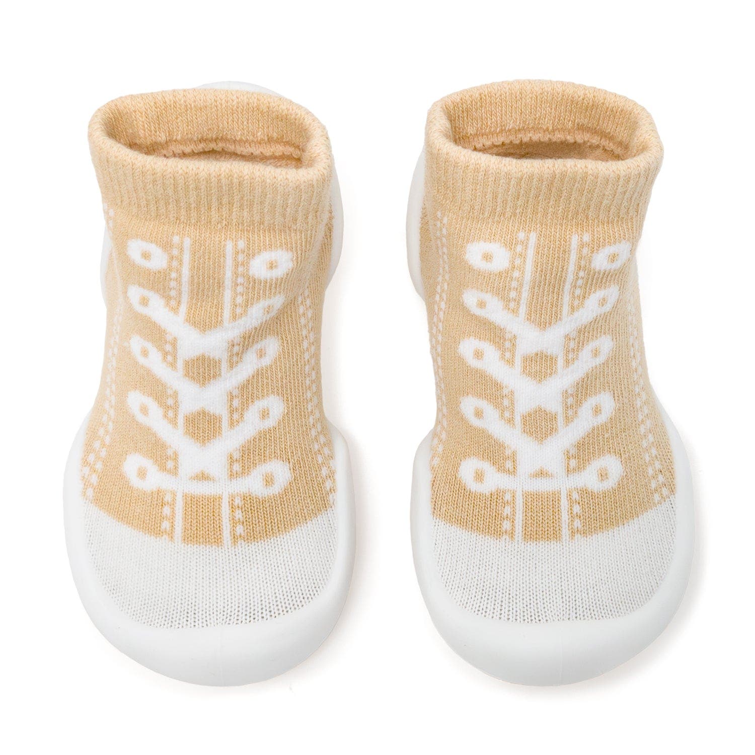 Komuello Baby Boy Girl First Walk Sock Shoes Sneakers - Beige 