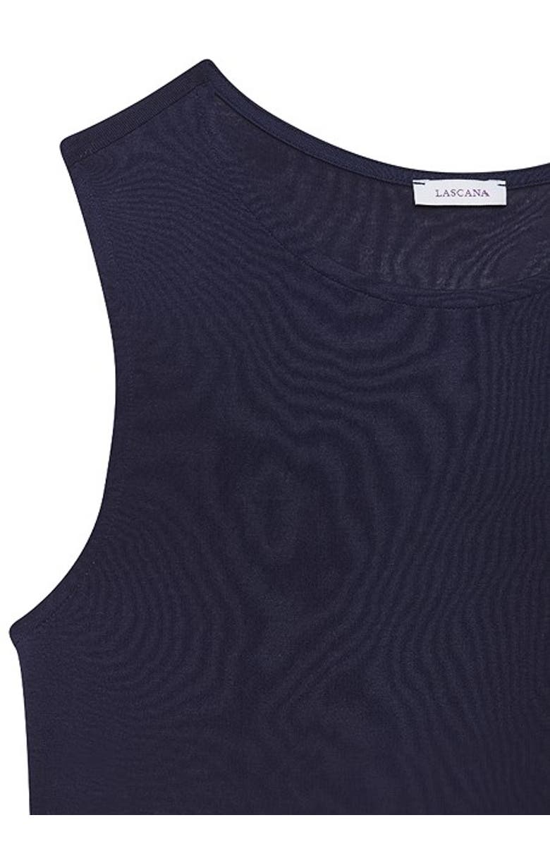 LASCANA Women's Crew Neck Tank Top, Alternate, color, Navy