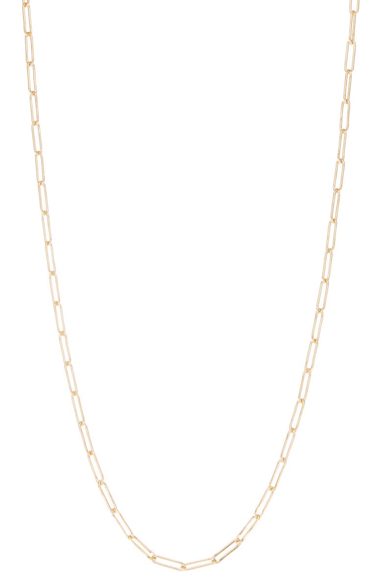 FUZION CREATIONS Paper Clip Chain Necklace, Main, color, Yellow