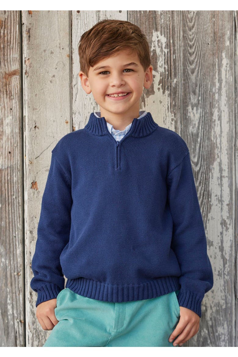 Kids' Quarter Zip Sweater, Alternate, color, Navy