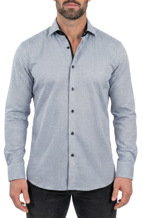 Einstein Long Sleeve Stretch Button Up Shirt