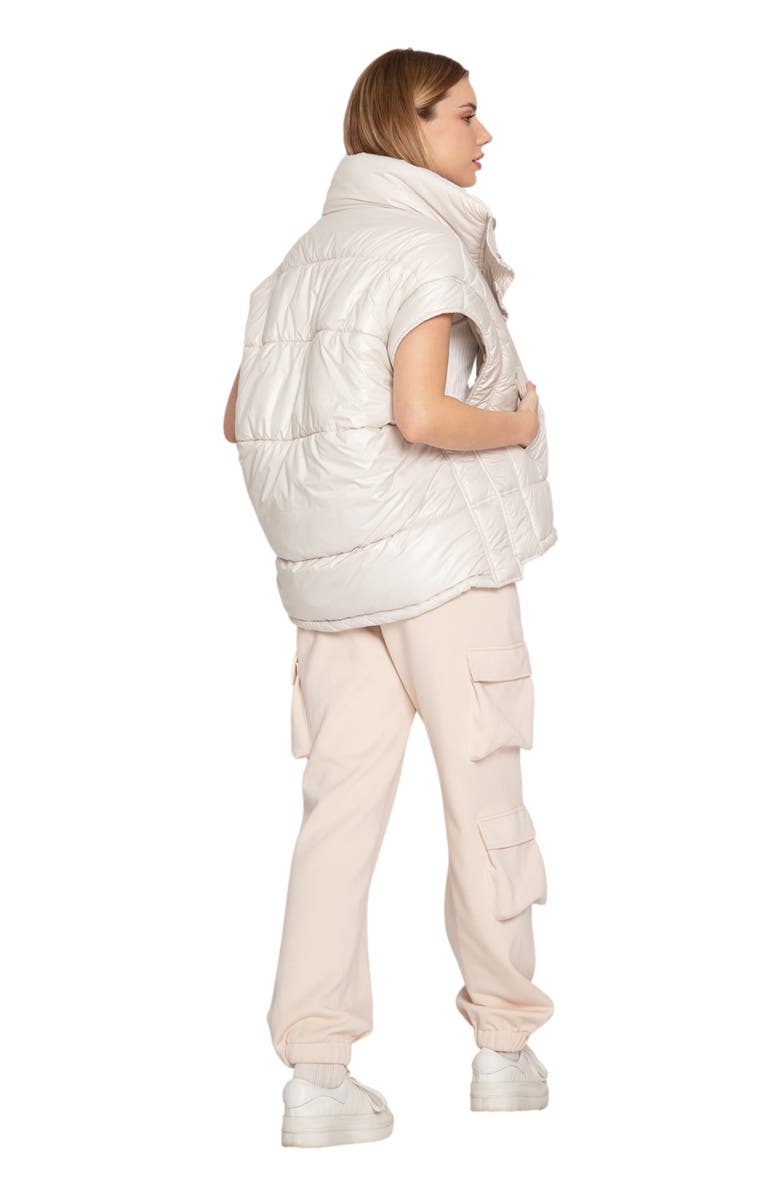 Belle & Bloom Hypnotized Quilted Puffer Vest, Alternate, color, Cream
