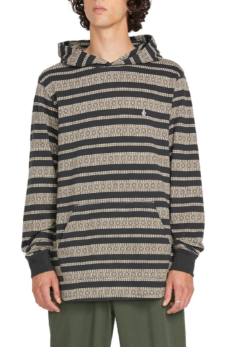 Volcom Quiver Stripe Hoodie, Main, color, Stealth
